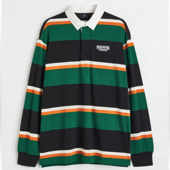 H&M x Stranger Things Relaxed Fit Rugby Shirt - Picture 1 of 9